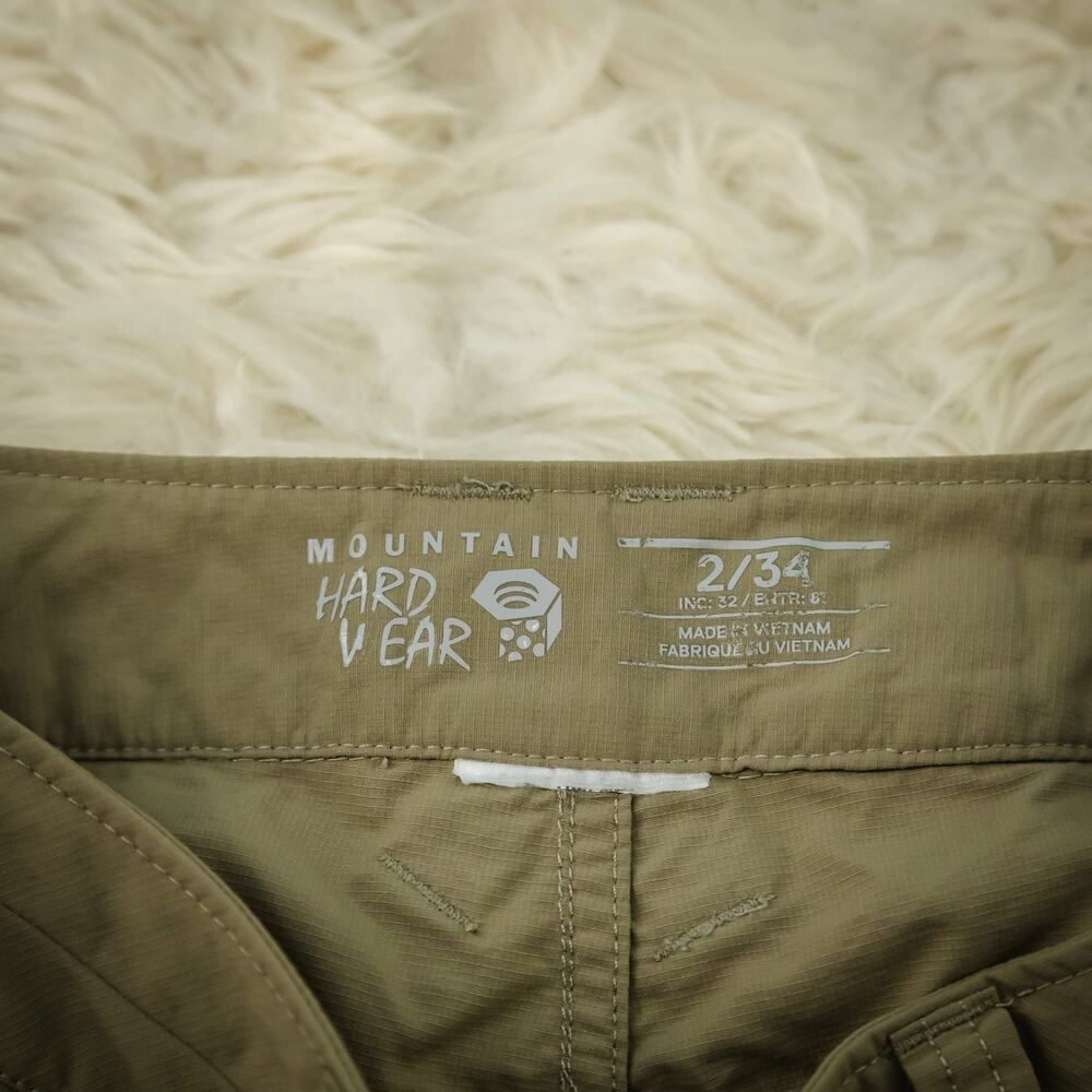 Mountain Hardwear Women's Size 2 Khaki Convertible Zip Off Cargo Hiking Pants - Picture 4 of 5